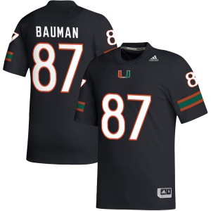 #87 Alex Bauman University of Miami Black Mens Jersey Embroidery College Football 351407-161