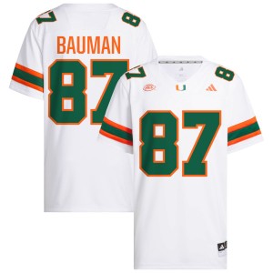 #87 Alex Bauman UM White Mens Jerseys NCAA College Football 556477-408