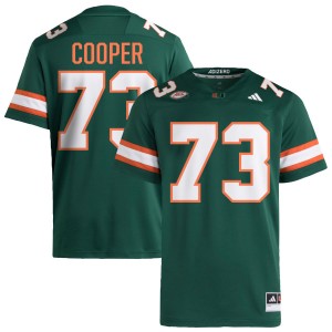 #73 Anez Cooper Hurricanes Green Men's Jersey University College Football 659427-347