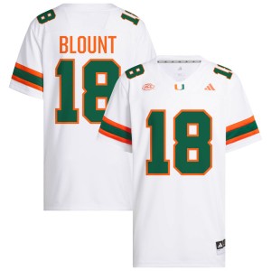 #18 Armondo Blount Miami Hurricanes White Men Jersey 2025 College Football 294031-342
