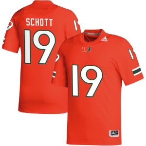 #19 Brock Schott Hurricanes Orange Men's Jerseys High School College Football 101389-737