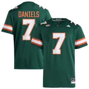 #7 CJ Daniels University of Miami Green Men Jersey 2025 College Football 142567-830
