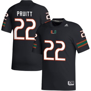 #22 Cam Pruitt Miami Black Mens Jersey 2025-26 College Football 363793-786