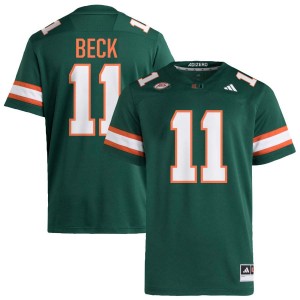 #11 Carson Beck University of Miami Green Men's Jersey NCAA College Football 722298-522