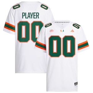#00 Custom UMiami White Mens Jersey Official College Football 164351-139