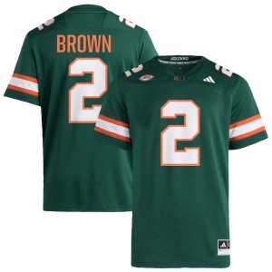 #2 Damari Brown UMiami Green Men's Jersey High School College Football 419522-597