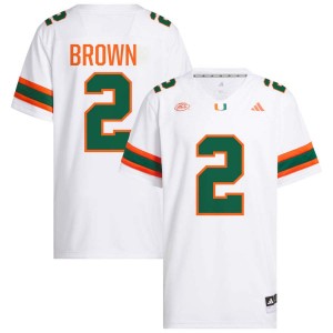 #2 Damari Brown UMiami White Men's Jerseys Stitched College Football 864417-314