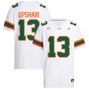 #13 Daylyn Upshaw Hurricanes White Mens Jerseys Official College Football 105030-672