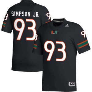 #93 Donta Simpson UMiami Black Men Jerseys University College Football 754363-534