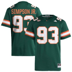 #93 Donta Simpson UM Green Men's Jersey High School College Football 638717-414
