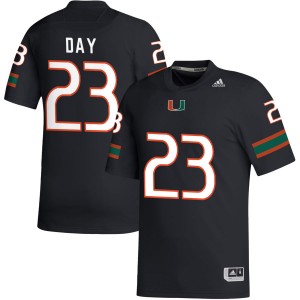 #23 Dylan Day Miami Hurricanes Black Men's Jersey Replica College Football 808329-275