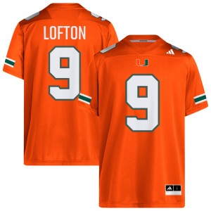 #9 Elija Lofton Hurricanes Orange Men Jerseys 2025-26 College Football 238747-506