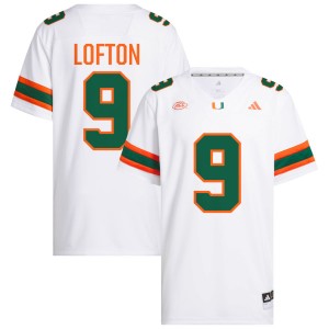 #9 Elija Lofton Miami White Men Jerseys Official College Football 991674-446