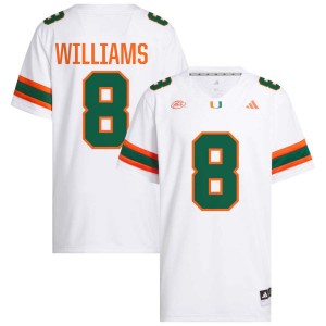 #8 Emory Williams UM White Mens Jersey High School College Football 419331-630