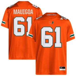 #61 Francis Mauigoa Miami Hurricanes Orange Men's Jerseys University College Football 916542-900