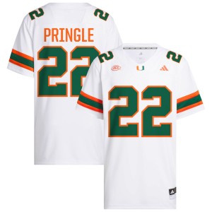 #22 Girard Pringle Jr. University of Miami White Mens Jerseys 2025 College Football 229641-739