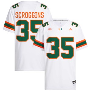 #35 Herbert Scroggins III Miami White Men's Jerseys Embroidery College Football 883143-446