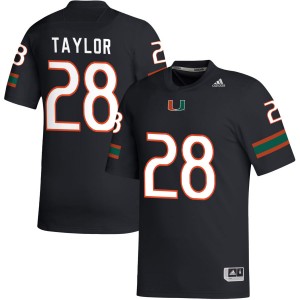 #28 Isaiah Taylor Miami Hurricanes Black Men's Jerseys Limited College Football 907922-900