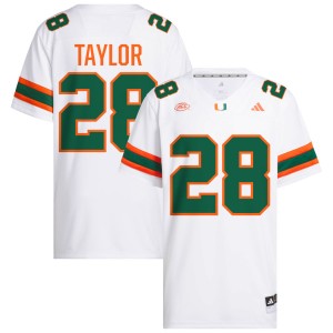 #28 Isaiah Taylor Miami Hurricanes White Men's Jerseys Game College Football 430509-452