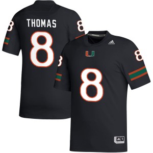 #8 Jakobe Thomas Miami Black Men's Jersey Replica College Football 289015-274