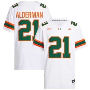 #21 Jaylin Alderman UM White Men's Jersey 2025 College Football 952069-379