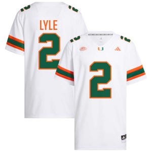 #2 Jordan Lyle Miami White Men's Jersey Game College Football 147976-846