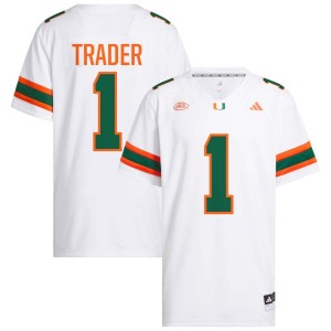 #1 Joshisa Trader Miami Hurricanes White Men Jersey Player College Football 598964-502