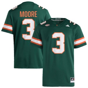 #3 Joshua Moore UMiami Green Men Jersey Game College Football 622657-866