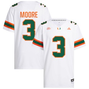 #3 Joshua Moore Miami White Mens Jerseys Embroidery College Football 422617-583