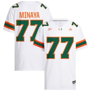 #77 Juan Minaya University of Miami White Mens Jerseys High School College Football 236504-353