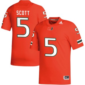 #5 Justin Scott UM Orange Mens Jerseys Embroidery College Football 379838-377