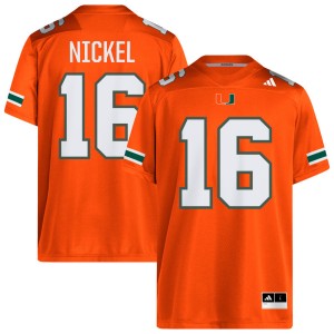 #16 Luke Nickel Hurricanes Orange Mens Jersey Alumni College Football 903961-334