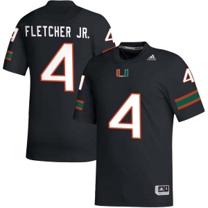 #4 Mark Fletcher Jr. Miami Black Men's Jersey Stitched College Football 792773-146