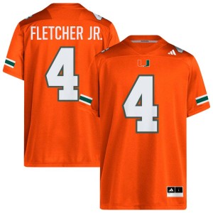 #4 Mark Fletcher Jr. Hurricanes Orange Mens Jersey High School College Football 406706-836