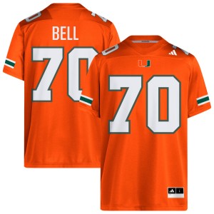 #70 Markel Bell Miami Hurricanes Orange Mens Jersey University College Football 508950-590