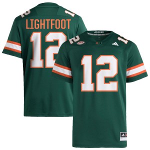 #12 Marquise Lightfoot Hurricanes Green Men's Jerseys 2025 College Football 712294-547