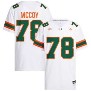 #78 Matthew McCoy Hurricanes White Men Jerseys Stitched College Football 508638-787