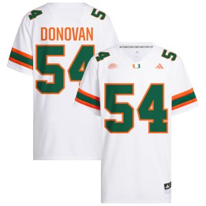 #54 Michael Donovan Hurricanes White Men's Jersey Alumni College Football 793773-754