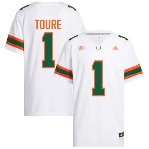 #1 Mohamed Toure The U White Men Jerseys Stitched College Football 751146-395