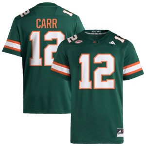 #12 Ny Carr Hurricanes Green Mens Jerseys Alumni College Football 853800-429