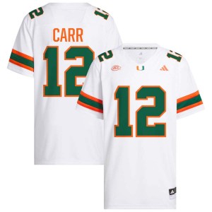 #12 Ny Carr Miami White Men's Jerseys 2025-26 College Football 902012-581