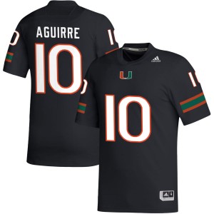 #10 Raul Aguirre Jr. Miami Black Mens Jersey Player College Football 220798-105