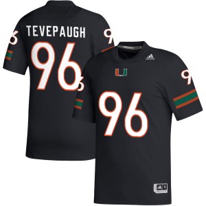 #96 Tucker Tevepaugh Miami Black Men Jersey Limited College Football 622888-967