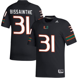 #31 Wesley Bissainthe UMiami Black Men's Jersey 2025-26 College Football 674083-585