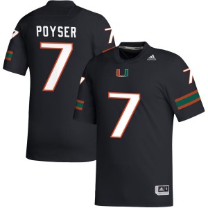 #7 Zechariah Poyser University of Miami Black Men Jerseys NCAA College Football 460357-820