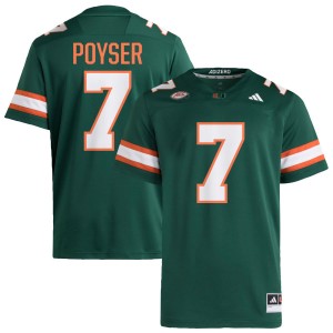 #7 Zechariah Poyser Hurricanes Green Men Jerseys Limited College Football 444924-805