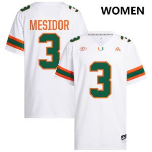 #3 Akheem Mesidor University of Miami White Women's Jersey 2025 College Football 485810-533