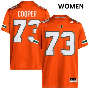 #73 Anez Cooper UMiami Orange Women's Jersey Limited College Football 593447-963