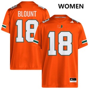 #18 Armondo Blount Miami Orange Women Jersey Embroidery College Football 679396-568