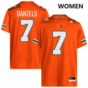 #7 CJ Daniels UM Orange Womens Jerseys High School College Football 817665-637